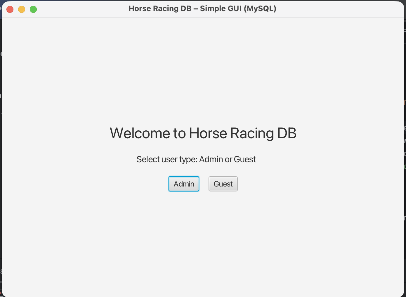 Horse Database Project